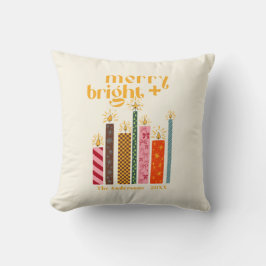 Almofada Hand-Illustrated Merry + Bright Christmas  Cushion