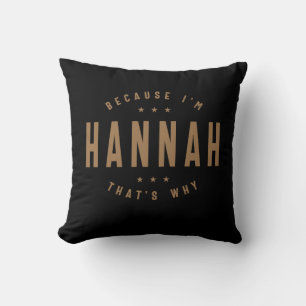 Almofada Hannah Name Personalizado Aniversário Nome Hannah