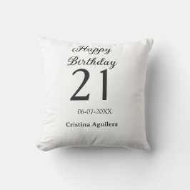 Almofada Happy 21st birthday bold letter simple name minima