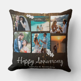 Almofada Happy Anniversary Custom Photo Collage