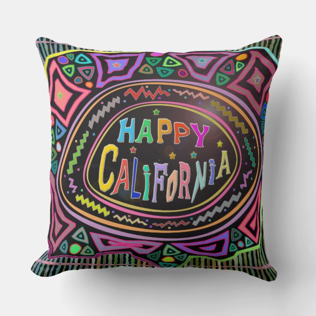 Almofada Happy Art: Travesseiro "Happy California" (Frente)