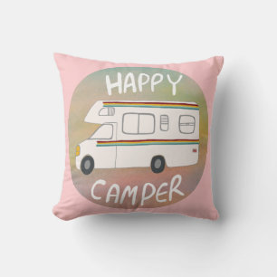 Almofada Happy Camper Rainbow RV Sunset Motorhome RV