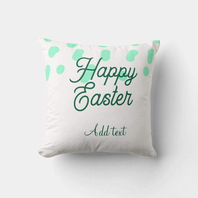 Almofada Happy Easter green eggs pastel name date simple  (Frente)