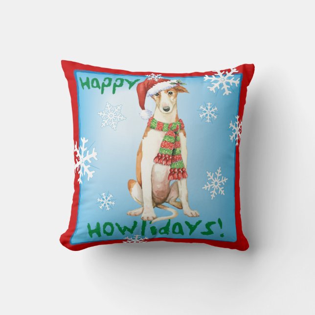 Almofada Happy Howliday Borzoi (Frente)