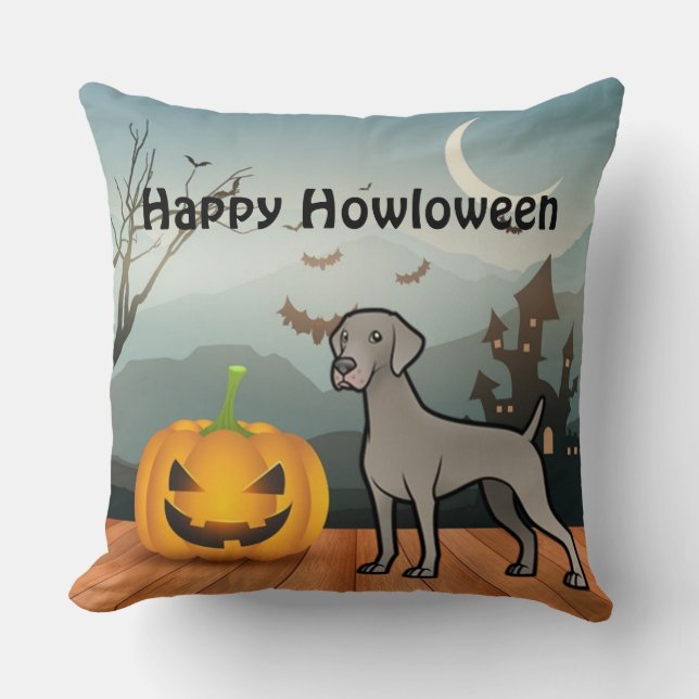 Almofada Happy Howloween Weimaraner (Frente)
