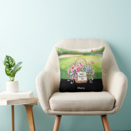 Almofada Happy Mother's Day with flower basket