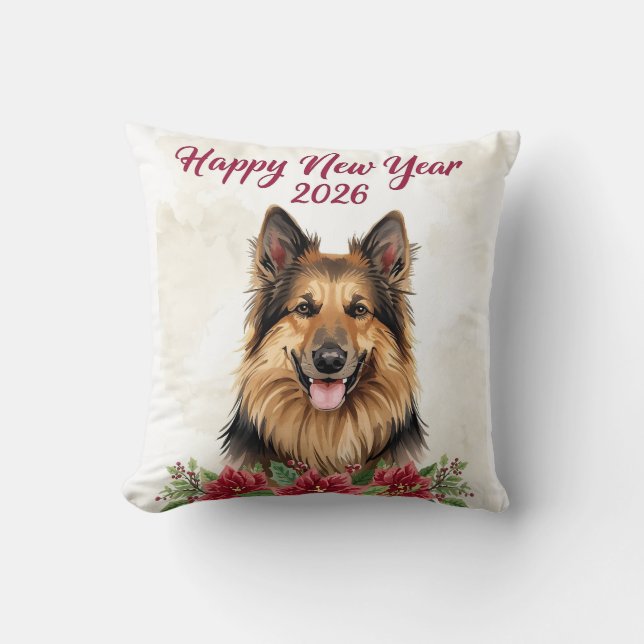 Almofada Happy New Year 2026 Dog Decor (Frente)