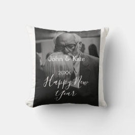 Almofada Happy new year couple photo name year black white 