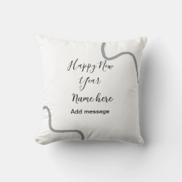 Almofada Happy new year name message gray simple holiday