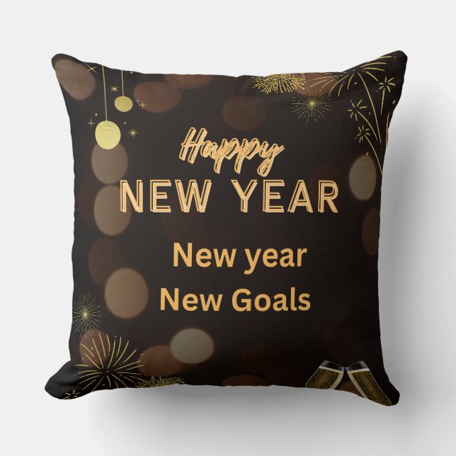 Almofada Happy new yearThrow Pillow design.instant download (Frente)