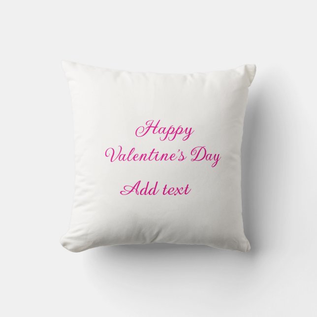 Almofada Happy Valentine's day pink text name message (Frente)