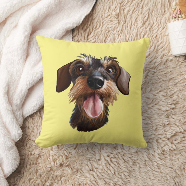 Almofada Happy Wirehaired Dachshund (Cobertor)