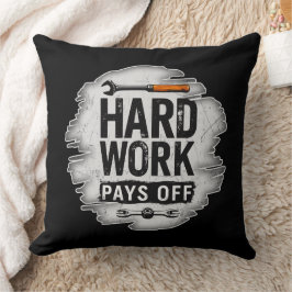 Almofada Hard Work Pays Off Grunge Worker Design