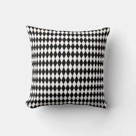 Almofada Harlequim Diamante Preto Branco Moderno e Elegante