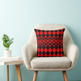 Almofada Harlequin Vermelho e Negro com Travesseiro decorat