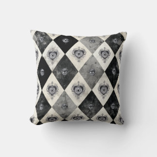 Almofada Harlequin with All-Seeing Eyes Throw Pillow