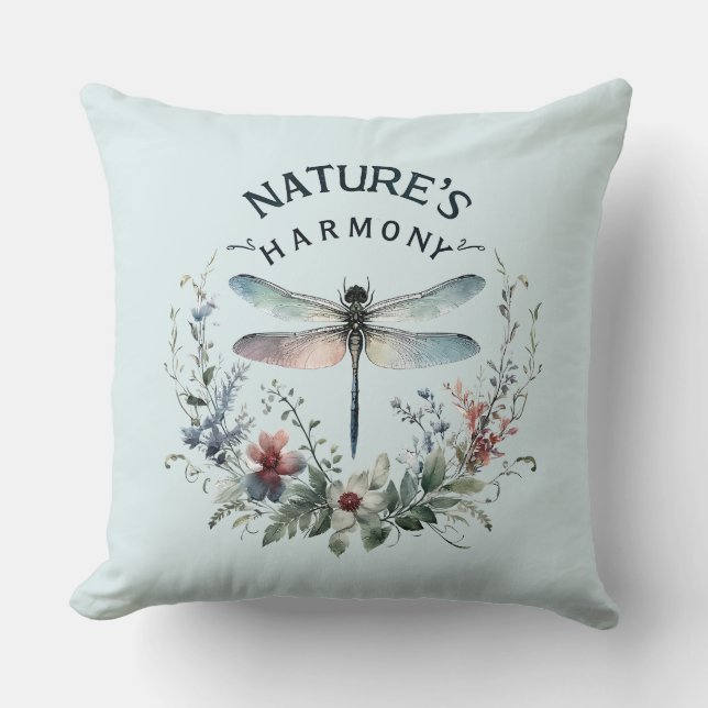 Almofada Harmonia da Natureza - Dragonfly Artística (Frente)