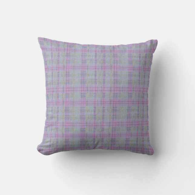 Almofada Harmonia de Xadrez Lavanda  (Frente)