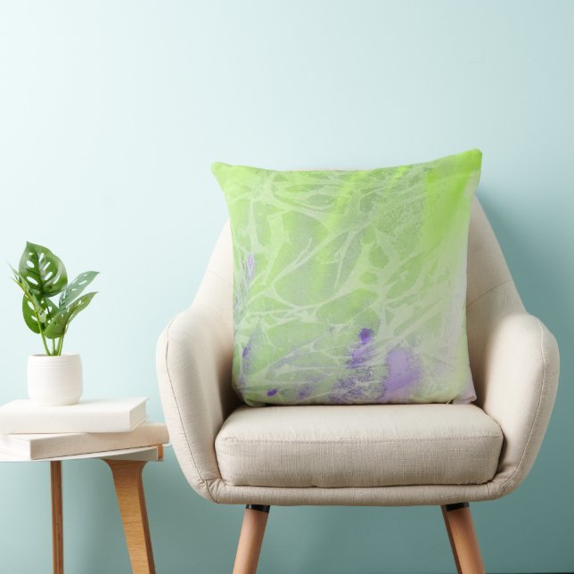 Almofada Harmonia em Verde Suave e Lavanda (Cadeira)