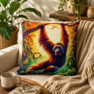 Almofada Harmonia Selvagem: Inspirada em Orangutan