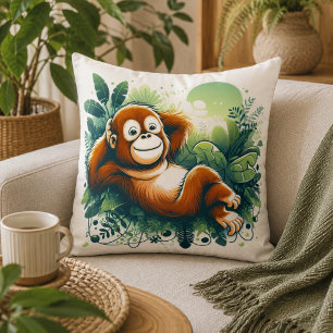 Almofada Harmonia Selvagem: Inspirada em Orangutan