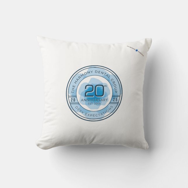 Almofada Harmony Dental 20th Anniversary Throw Pillow (Frente)