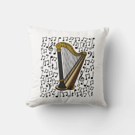 Almofada Harp Musical Notes, Professora de Música Harpist