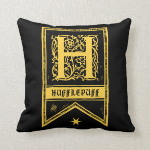 Almofada Harry Potter   Banner Monograma Hufflepuff