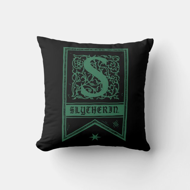 Almofada Harry Potter | Estandarte Monograma Slytherin (Frente)