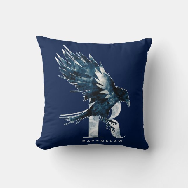 Almofada Harry Potter | RAVENCLAW™ Corvo Aquarela (Frente)