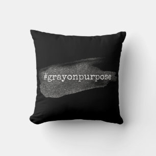 Almofada Hashtag Gray on Purpose Prateado Pincelada com Bri