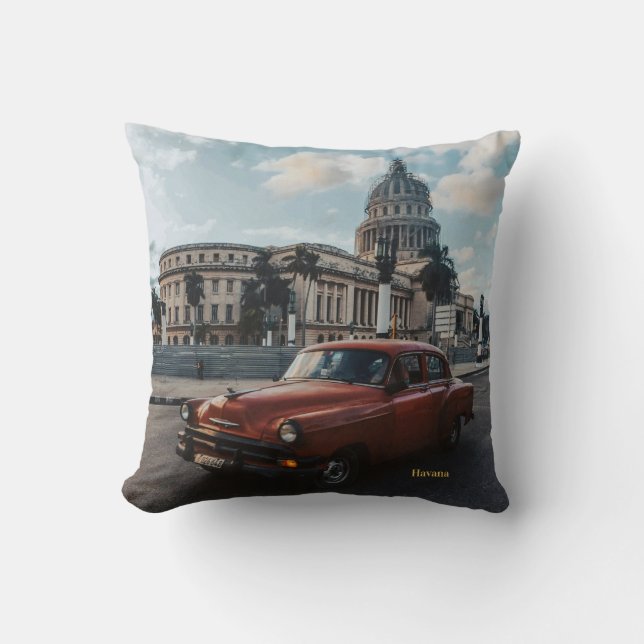 Almofada Havana Cuba Carro Clássico Antigo  (Frente)