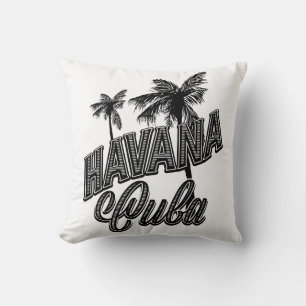 Almofada Havana Cuba vintage typeface art.