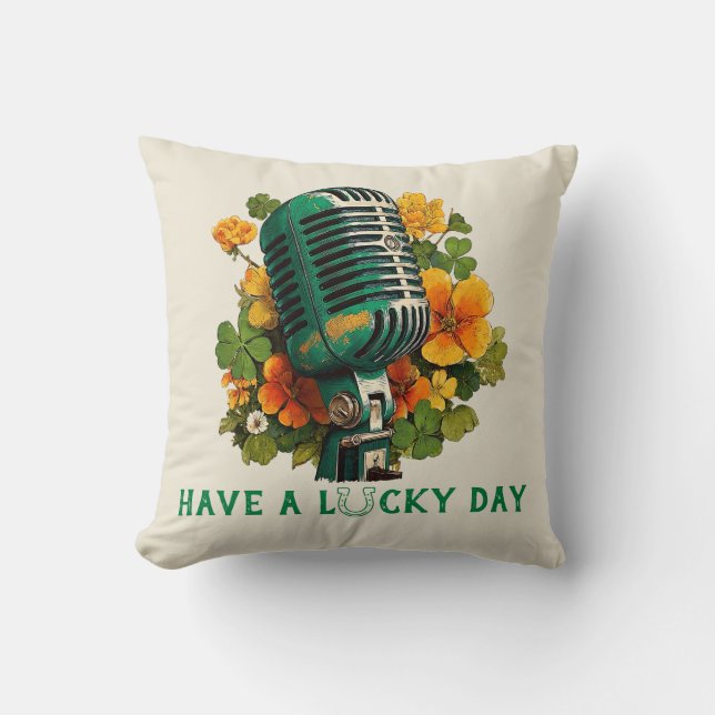 Almofada Have a Lucky Day – St. Patrick’s Music Art (Frente)