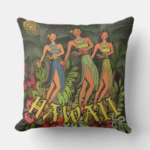 Almofada Hawaii Aloha Palm Hula Art Design