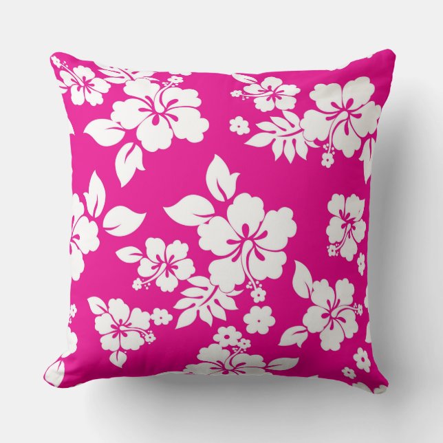 Almofada Hawaiian cor-de-rosa (Frente)