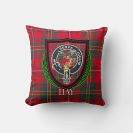 Almofada Hay Scottish Clan Tartan & Crest