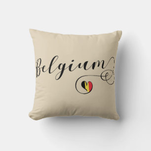 Almofada Heart Belgium Travesseiro, Bandeira belga