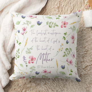Almofada Heart of a Mother pillow with wildflowers
