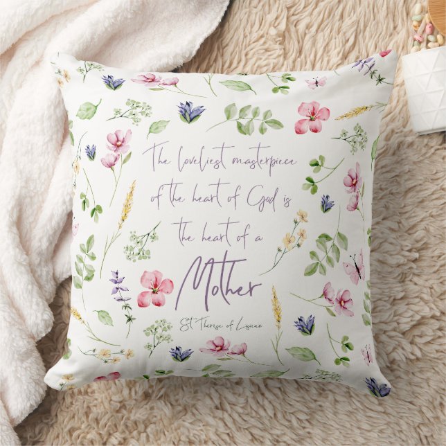 Almofada Heart of a Mother pillow with wildflowers (Cobertor)