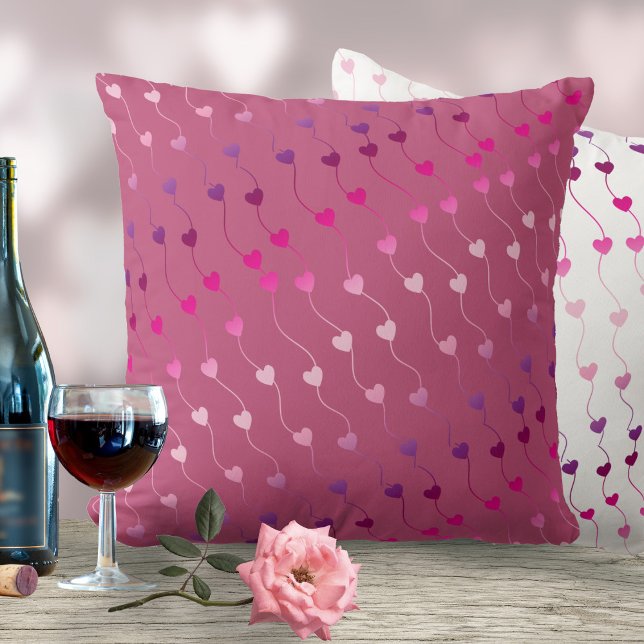 Almofada Heart on a String Pattern Gradient Pink ID628 (Criador carregado)