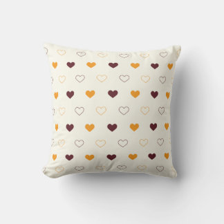Almofada Heart Pattern with Orange & Brown Hearts