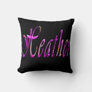 Almofada Heather, Logotipo de Nome para Meninas, Almoço Ne