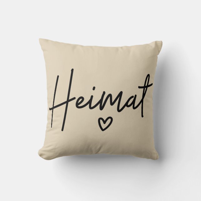 Almofada Heimat, palavra alemão, casa, pátria (Frente)