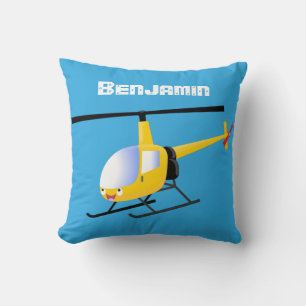 Almofada Helicóptero de animação amarelo giro