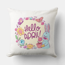 Hello April Travesseiro decorativo
