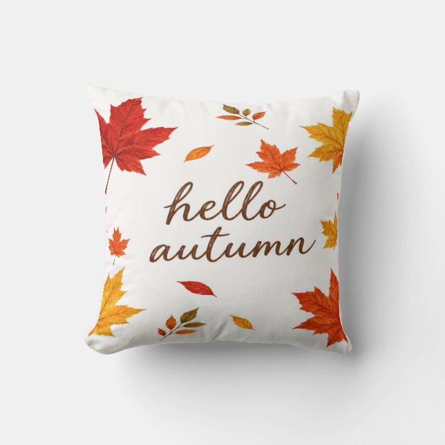 Almofada Hello Autumn Decorative Throw Pillow (Frente)