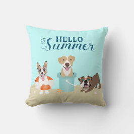 Almofada Hello Summer Beach Dogs