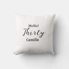 Almofada Hello thirty birthday name simple minimal elegant 
