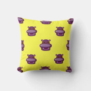 Almofada Henrietta Hippo Head Travesseiro decorativo-Yellow
